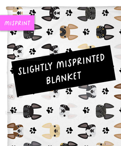 SLIGHTLY MISPRINTED Classic Frenchie Fleece Blanket - Large // FINAL SALE