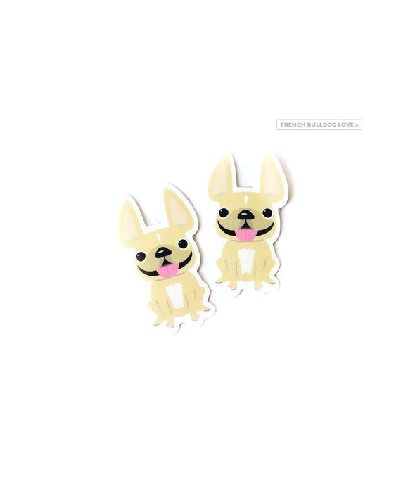 Itty Bitty Mini Stickers - Set of 2 - Frenchie #8 - Waterproof Vinyl - French Bulldog Love