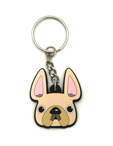 Pied French Bulldog Keychain