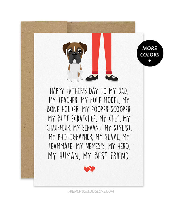 Dad Servant - Boxer Father's Day Card