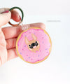 Donut Keychain - Clear Acrylic - French Bulldog Love
