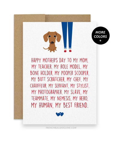 Mom Servant - Doxie Mother's Day Card