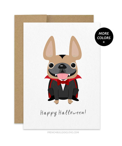 Dracula - French Bulldog Halloween Card