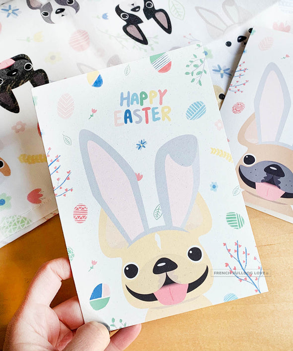 Easter Bunny Ears - French Bulldog Greeting Card