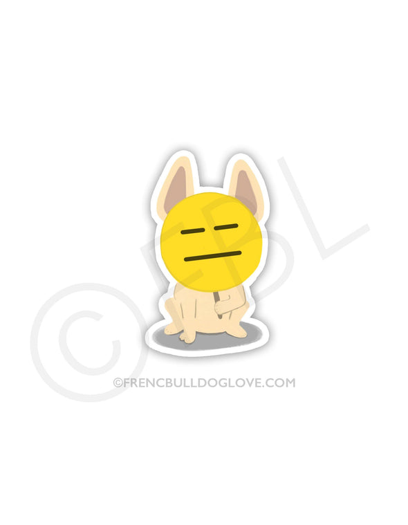 #100DAYPROJECT 47/100 - FLAT FACE EMOJI VINYL FRENCH BULLDOG STICKER - French Bulldog Love