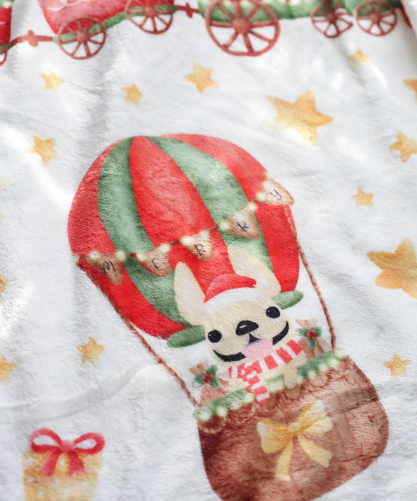 The Frenchie Express Fleece Blanket