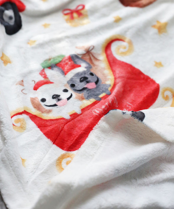 The Frenchie Express Fleece Blanket