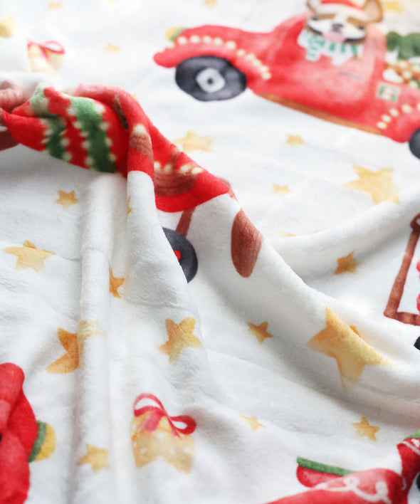 The Frenchie Express Fleece Blanket