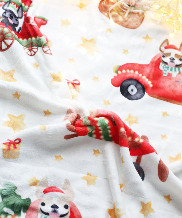The Frenchie Express Fleece Blanket