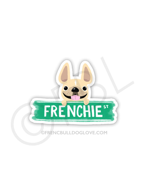 #100DAYPROJECT - FRENCHIE STREET VINYL FRENCH BULLDOG STICKER - French Bulldog Love