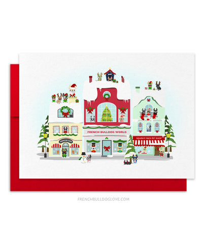 Miracle on Frenchie Street French Bulldog Holiday Christmas Card