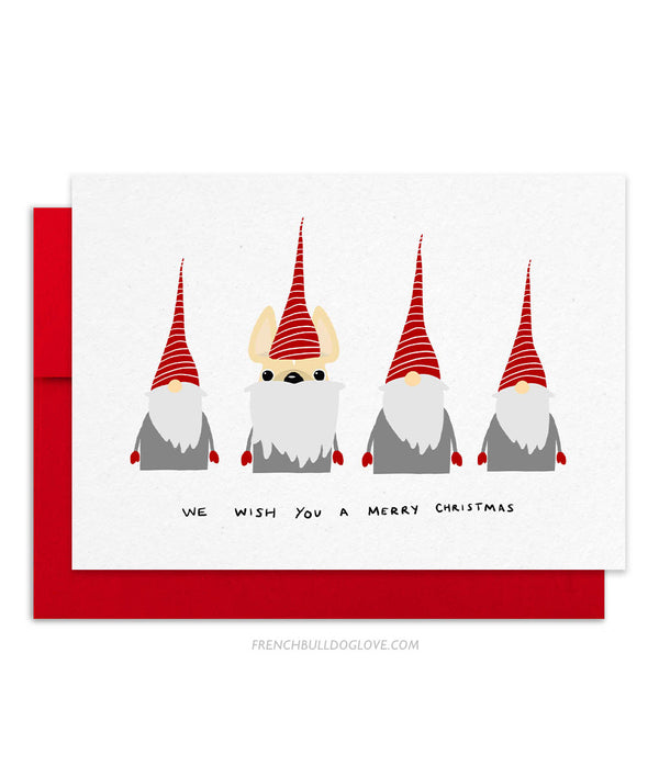 Sneaky Gnome - French Bulldog Holiday Card