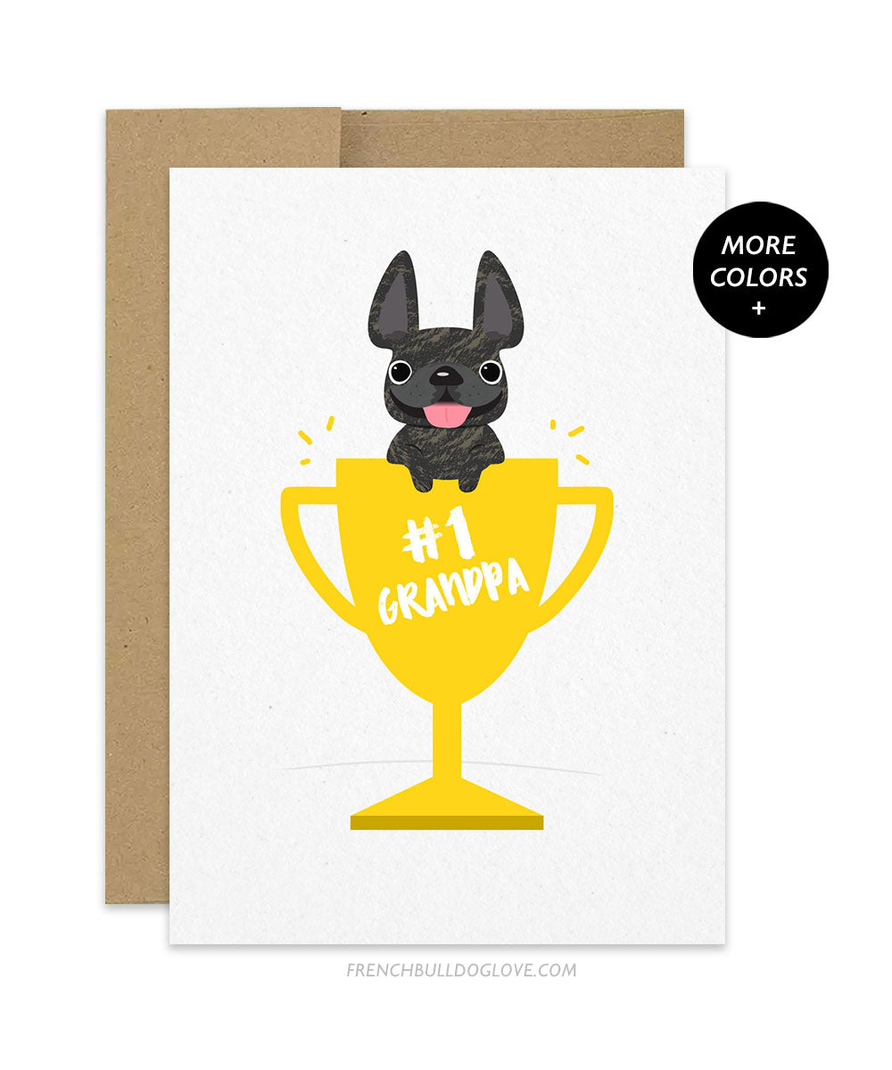 Father's Day #1 Grandpa - French Bulldog Card
