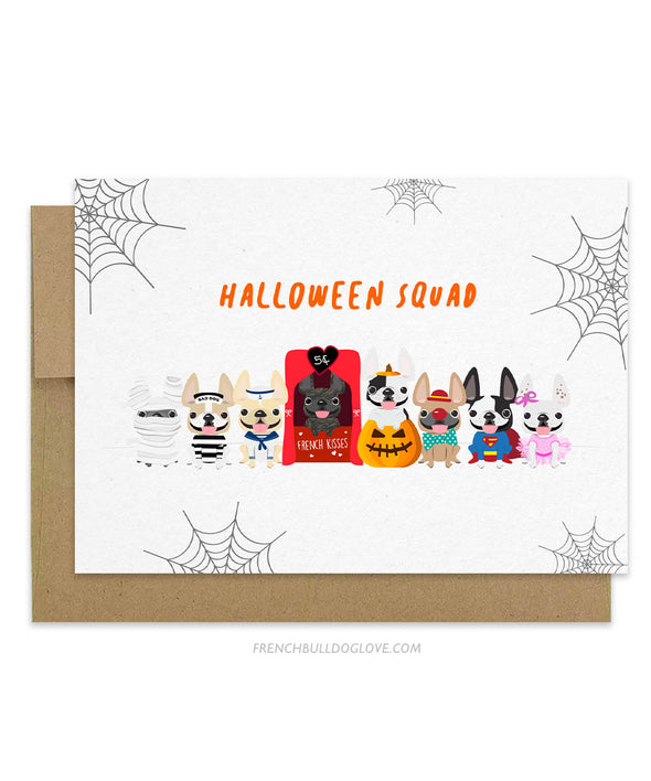 Halloween Squad French Bulldog Greeting Card