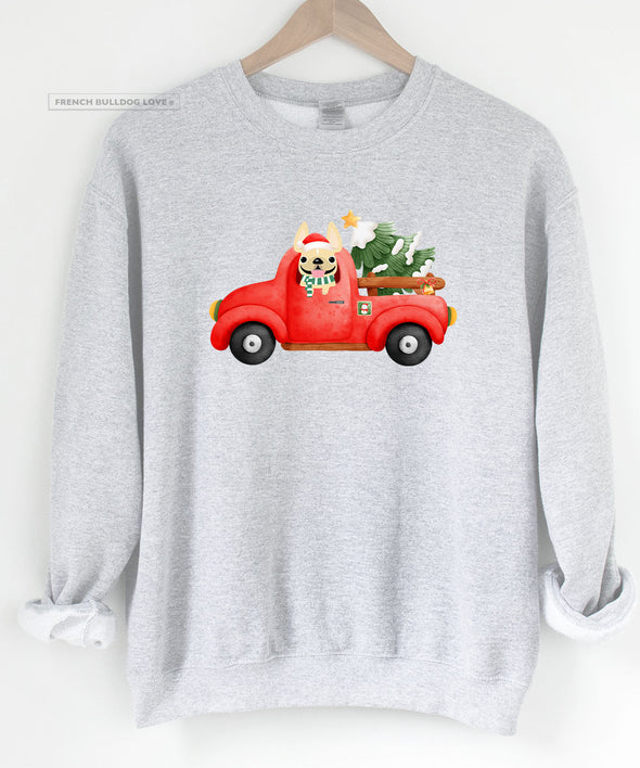 Holiday Truck Frenchie Crewneck Sweatshirt - Unisex