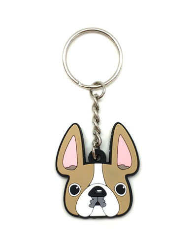 Frenchie Face Mini Keychain / Honey Pied - French Bulldog Love - 1