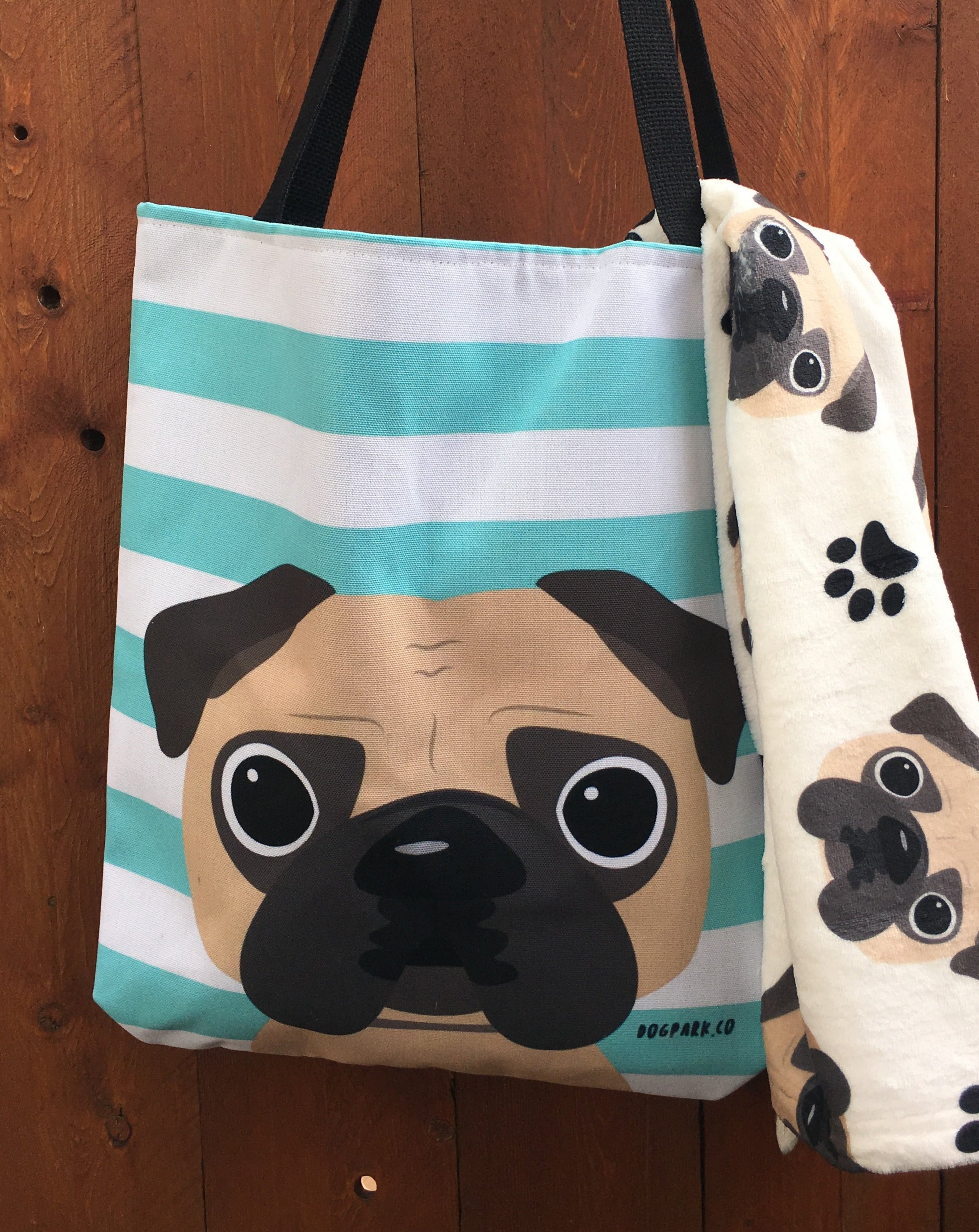 Pug tote bag best sale