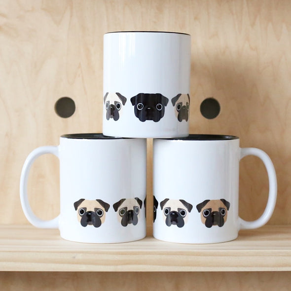 Five Little Pugs - Pug Coffee Mug