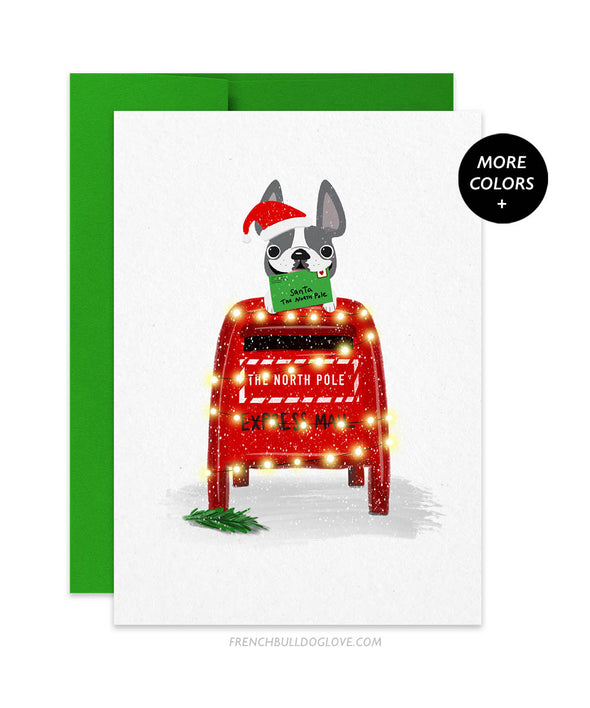 Letters to Santa French Bulldog Christmas Card