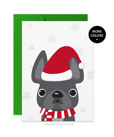 Little Santa French Bulldog Holiday Card