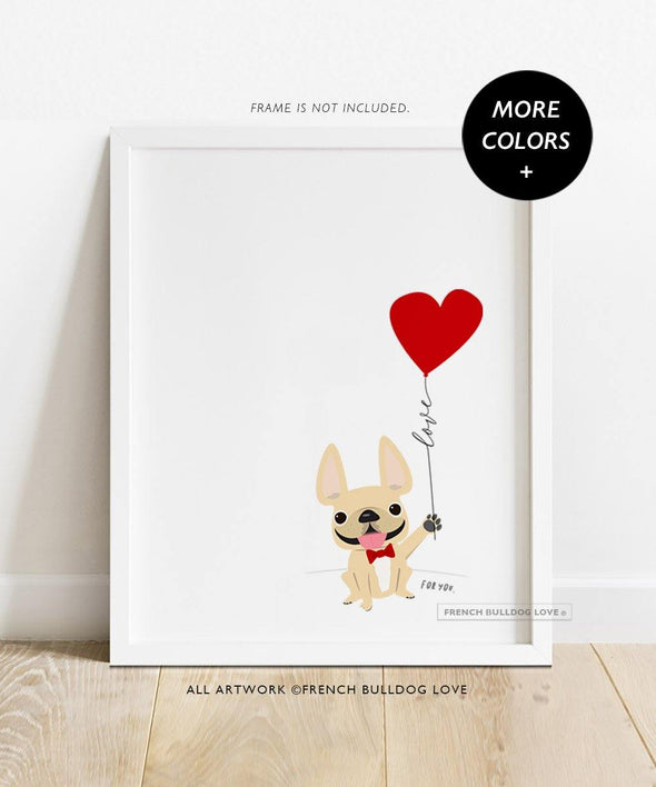 Balloon Love - Custom French Bulldog Print 8x10 - French Bulldog Love
