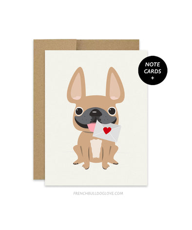 Love Note A2 French Bulldog Note Cards - Box Set of 5, 12, or 25