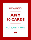 Mix & Match / 10 Cards / Buy 9, Get 1 FREE - French Bulldog Love - 1