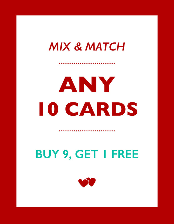 Mix & Match / 10 Cards / Buy 9, Get 1 FREE - French Bulldog Love - 1