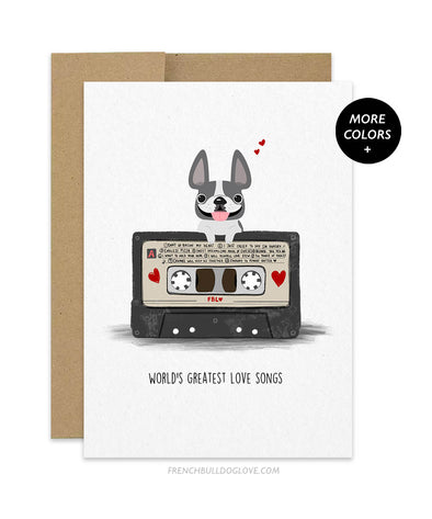 Mixtape French Bulldog Greeting Card