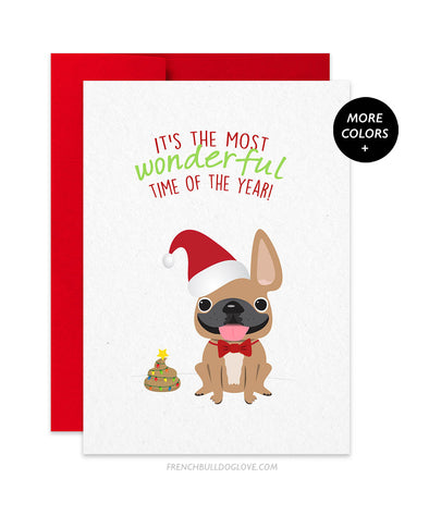 Most Wonderful Time of the Year French Bulldog Holiday Card