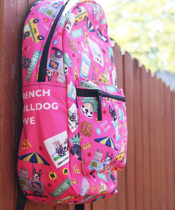 NYC French Bulldog Backpack by French Bulldog Love - PINK - French Bulldog Love