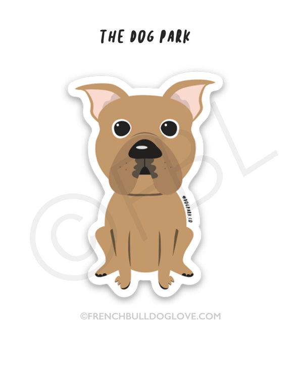 Pit Bull Mini Sticker - The Dog Park by French Bulldog Love