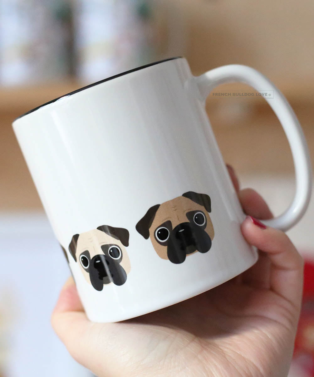 Orders pugs in mugs