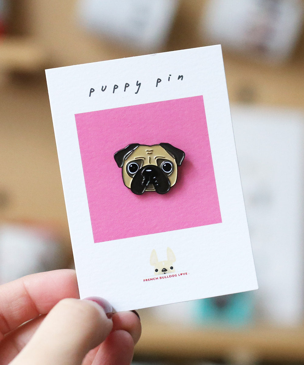 Pug Enamel Pin - Cream Pug – French Bulldog Love