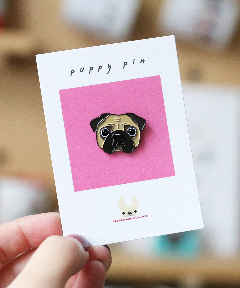 Pug Pin Pug Enamel Pin - Cream Pug – French Bulldog Love