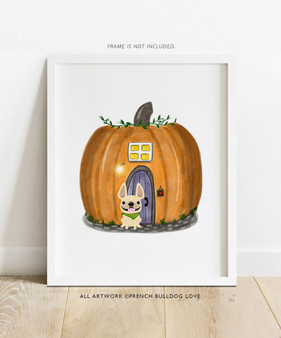 Hey Pumpkin - French Bulldog Halloween Print 8x10