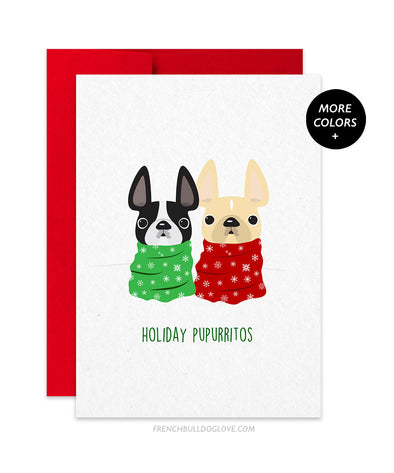 Holiday Pupurritos French Bulldog Holiday Card