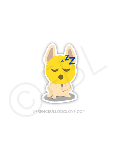 #100DAYPROJECT 49/100 - SLEEP EMOJI VINYL FRENCH BULLDOG STICKER - French Bulldog Love