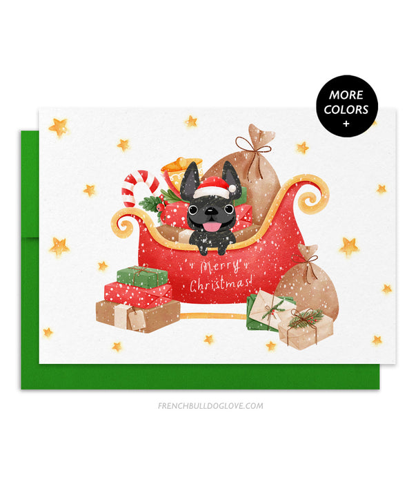 Holiday Sleigh - French Bulldog Christmas Card