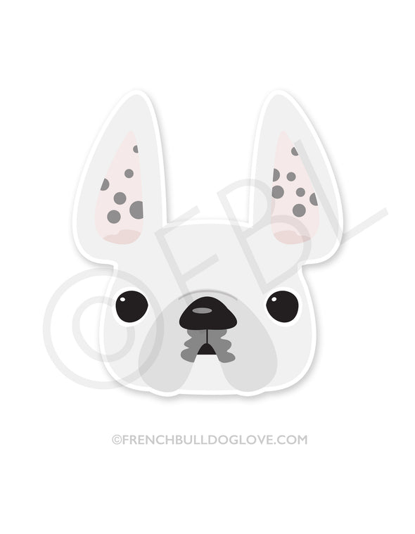White Spotted / French Bulldog Mini Sticker