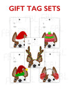 Festive Frenchies Gift Tag Set - French Bulldog Holiday Tags - French Bulldog Love - 15