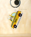 NYC Taxi Keychain - Clear Acrylic - French Bulldog Love