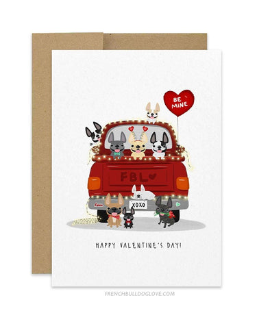 Love Truck - French Bulldog Greeting Card - French Bulldog Love