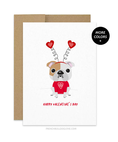 Valentine's Day English Bulldog Greeting Card