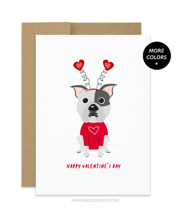 Valentine's Day Pit Bull Greeting Card