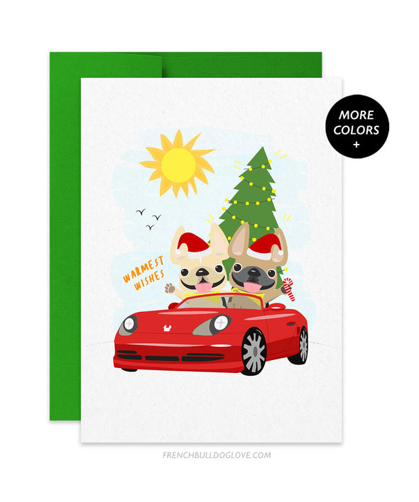 Warmest Wishes French Bulldog Holiday Christmas Card