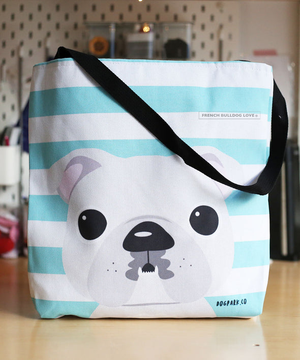 Bulldog Tote Bag - White