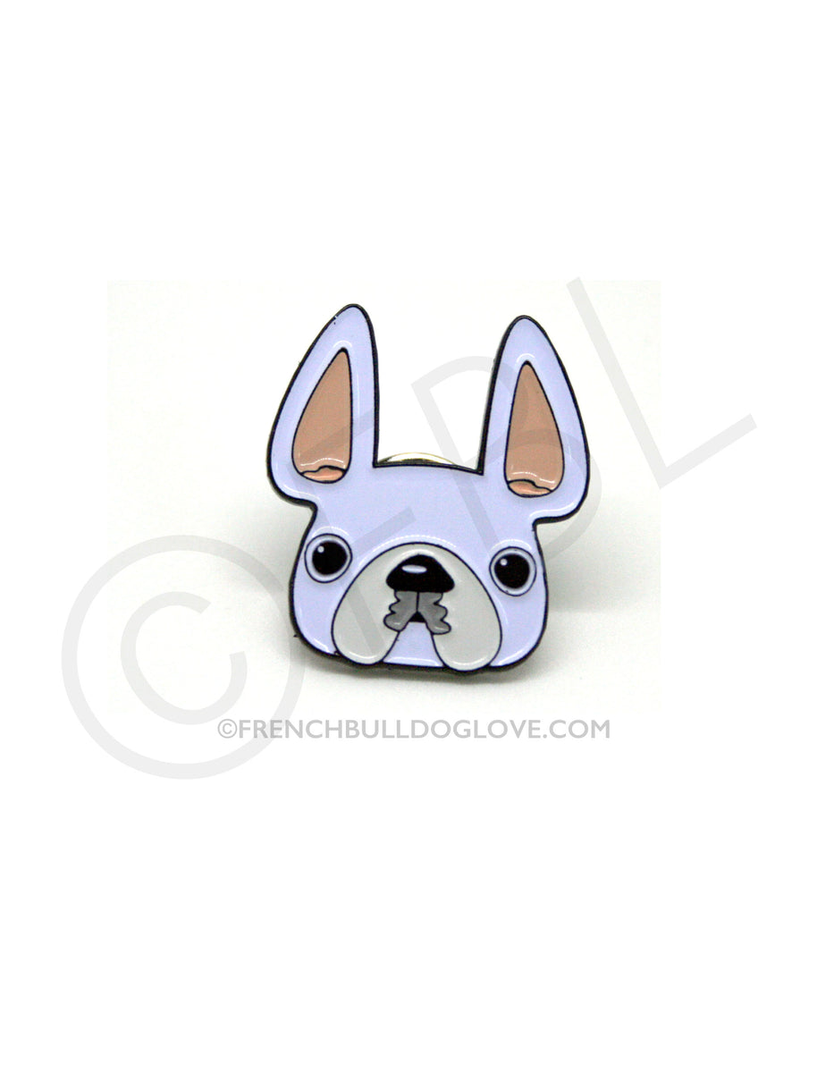 French Bulldog Enamel Pin - White Frenchie – French Bulldog Love