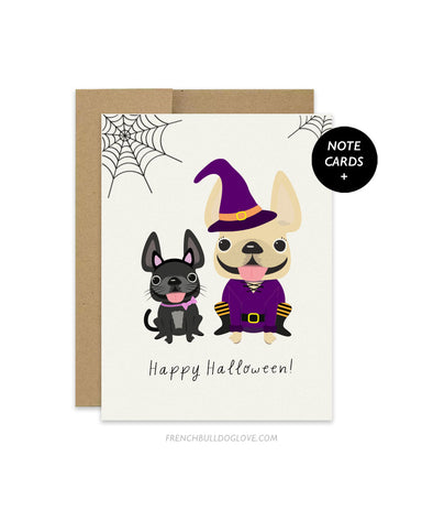 Witch - French Bulldog Halloween Note Cards - Set of 12