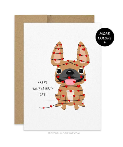 Wrapped in Love - French Bulldog Greeting Card - French Bulldog Love